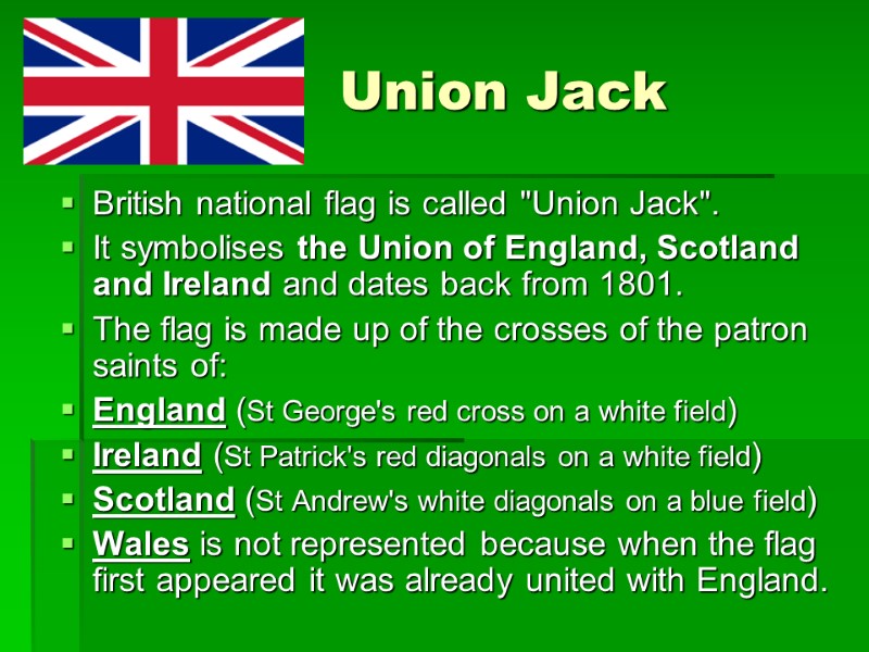 Union Jack British national flag is called 